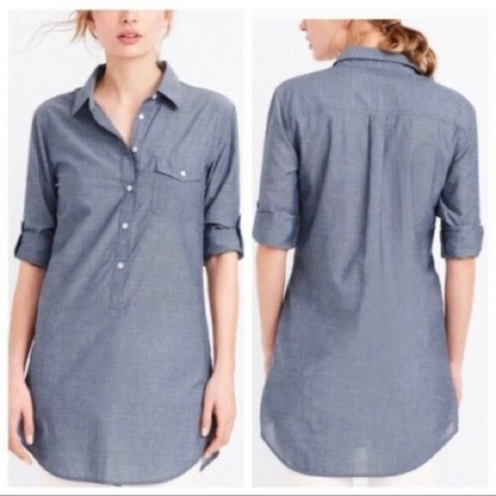 J. Crew Factory | Chambray Popover Tunic XS